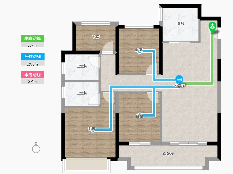 浙江省-温州市-永嘉中梁天宸-97.45-户型库-动静线