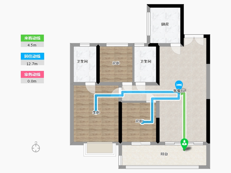 江苏省-淮安市-碧桂园水利水沐云顶-86.40-户型库-动静线