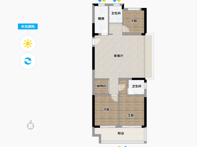 江苏省-镇江市-碧桂园凤凰城-81.46-户型库-采光通风