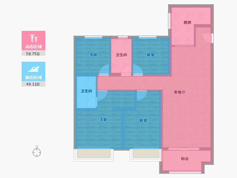 河北省-沧州市-保利拉菲公馆-95.99-户型库-动静分区