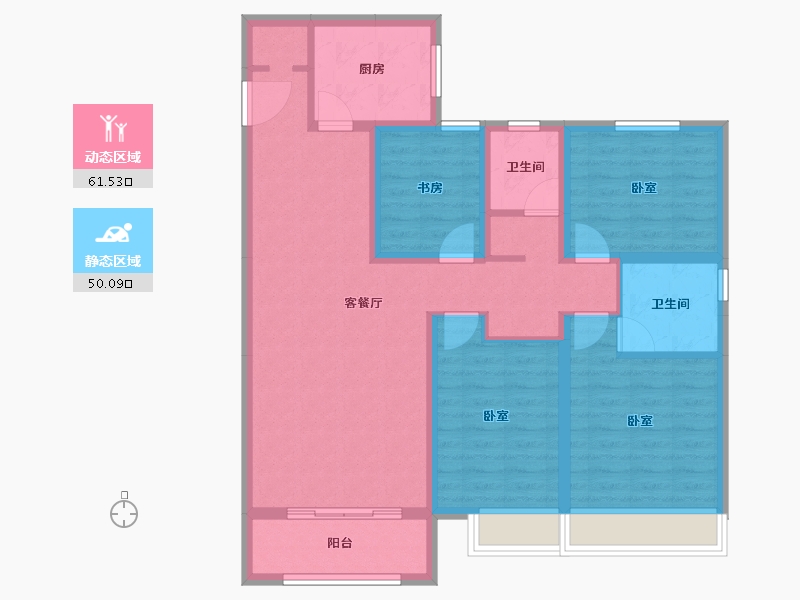 山东省-济南市-市中望岳城-98.95-户型库-动静分区