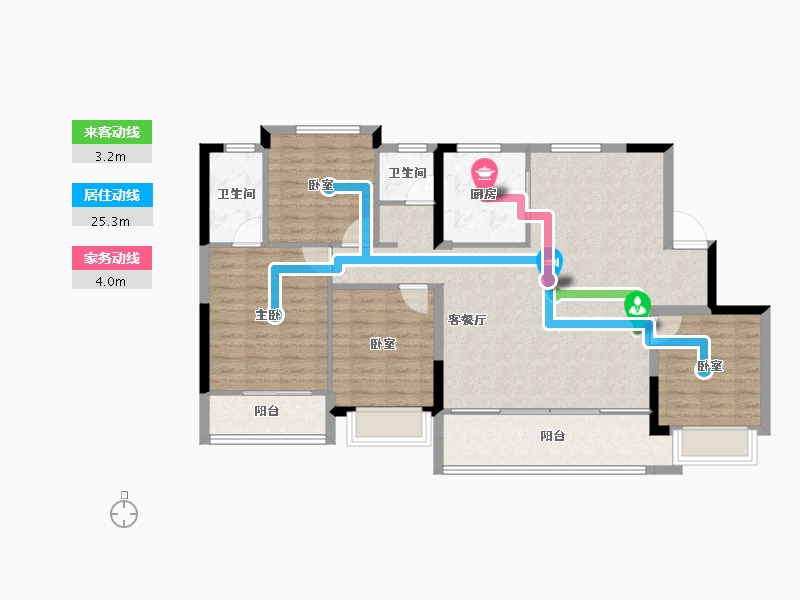 浙江省-宁波市-宁波建发璞云-109.68-户型库-动静线