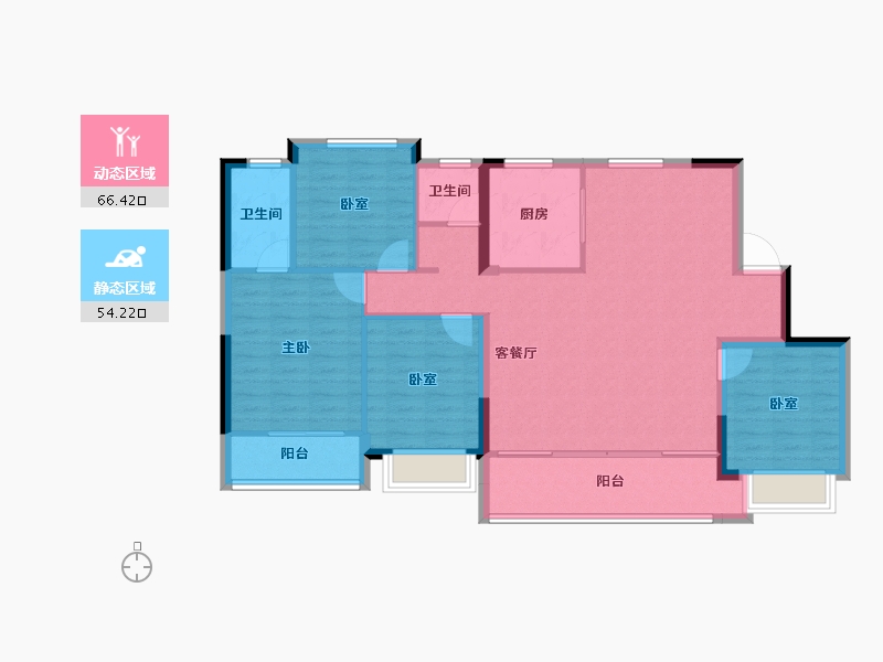 浙江省-宁波市-宁波建发璞云-109.68-户型库-动静分区