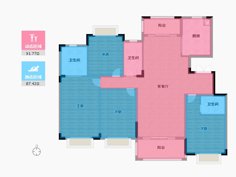 广西壮族自治区-柳州市-兴佳汇景天城-118.40-户型库-动静分区