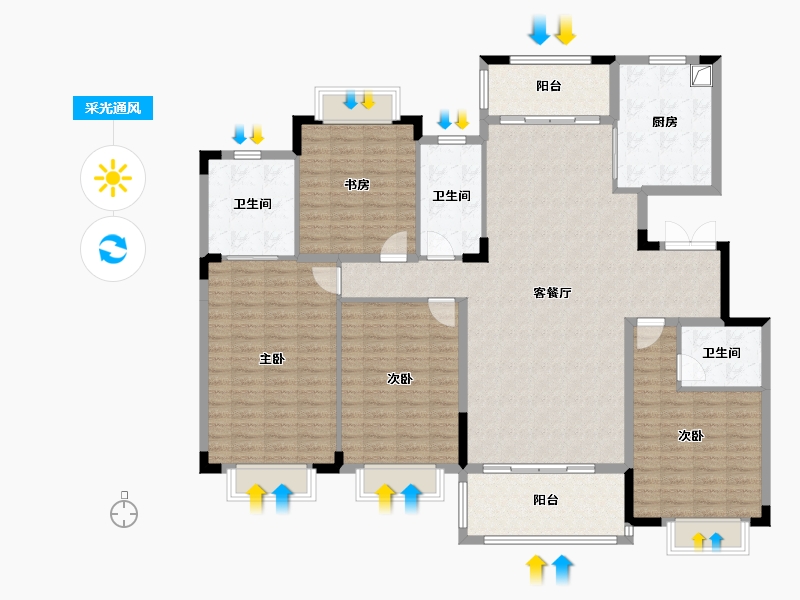 广西壮族自治区-柳州市-兴佳汇景天城-118.40-户型库-采光通风