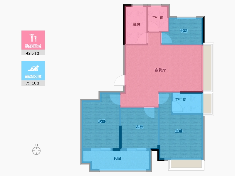 安徽省-铜陵市-公园道尊域-113.85-户型库-动静分区