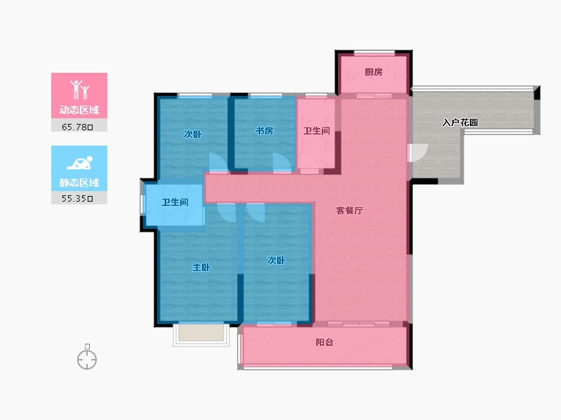 山东省-临沂市-滨河名邸-117.60-户型库-动静分区