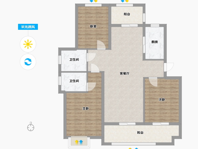 湖北省-随州市-天湖马德里-102.00-户型库-采光通风