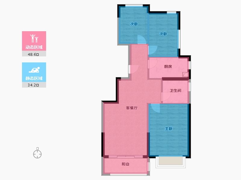 天津-天津市-恒大悦湖公馆-80.00-户型库-动静分区