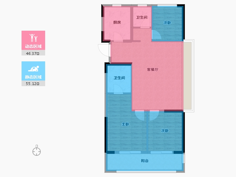 浙江省-湖州市-平高书香华府-92.00-户型库-动静分区