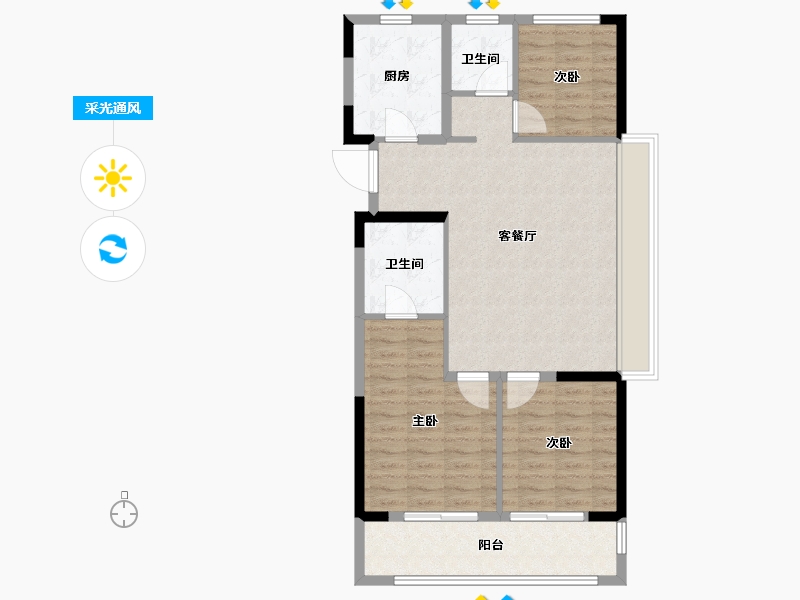 浙江省-湖州市-平高书香华府-92.00-户型库-采光通风