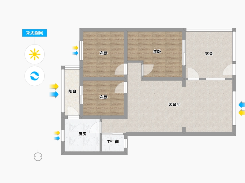 广东省-广州市-广氮新村-95.00-户型库-采光通风