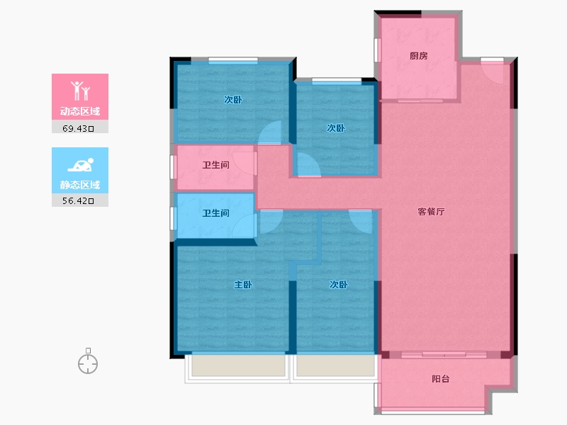 江苏省-镇江市-碧桂园凤凰城-113.60-户型库-动静分区