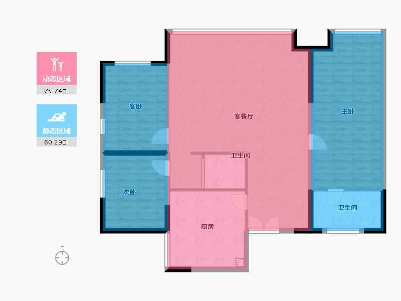 山东省-临沂市-碧桂园凤凰壹品新中心-124.80-户型库-动静分区