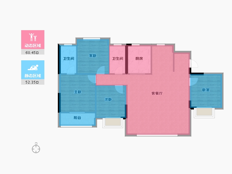 浙江省-宁波市-宁波建发璞云-102.31-户型库-动静分区