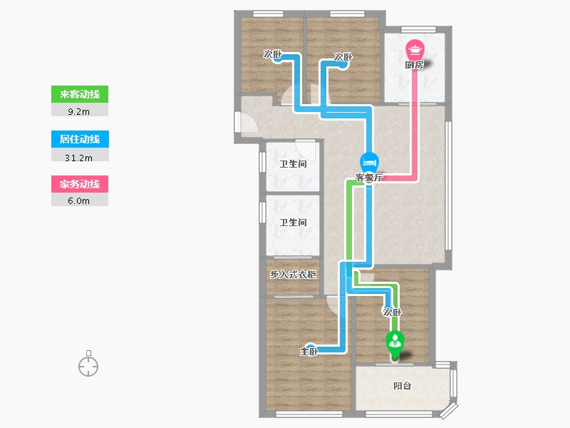 浙江省-杭州市-滨江海名雅园-92.74-户型库-动静线