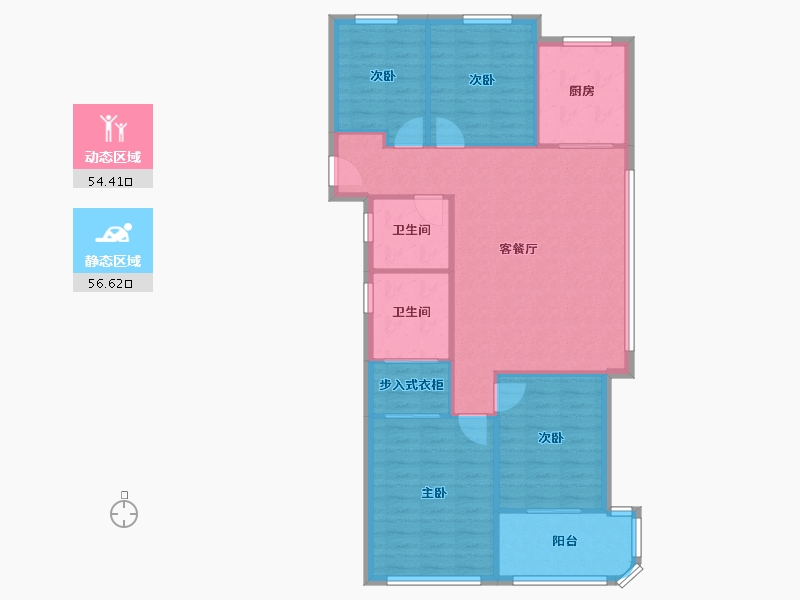 浙江省-杭州市-滨江海名雅园-92.74-户型库-动静分区