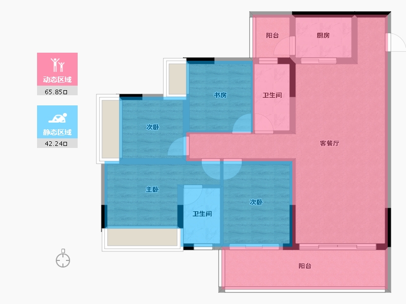 云南省-曲靖市-愿景水岸学府-96.21-户型库-动静分区