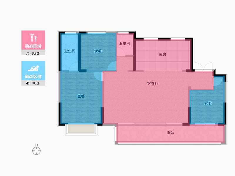 浙江省-宁波市-青澜邸-110.58-户型库-动静分区