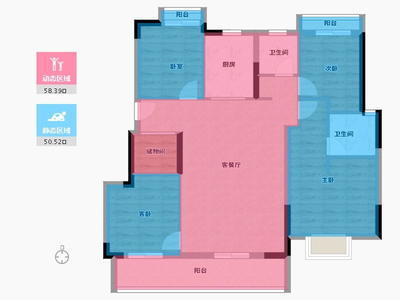 浙江省-杭州市-建发·云熙-97.61-户型库-动静分区