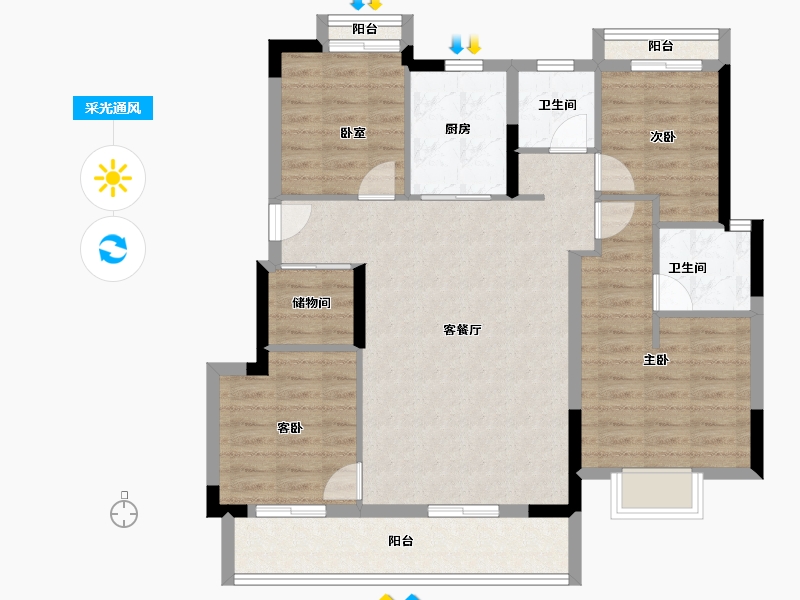 浙江省-杭州市-建发·云熙-97.61-户型库-采光通风