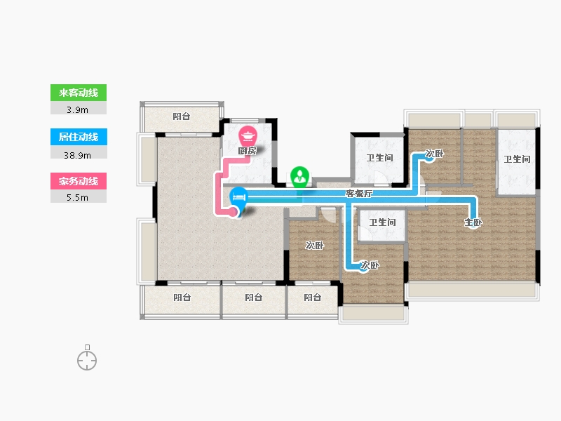 江苏省-扬州市-天璟融园-172.00-户型库-动静线