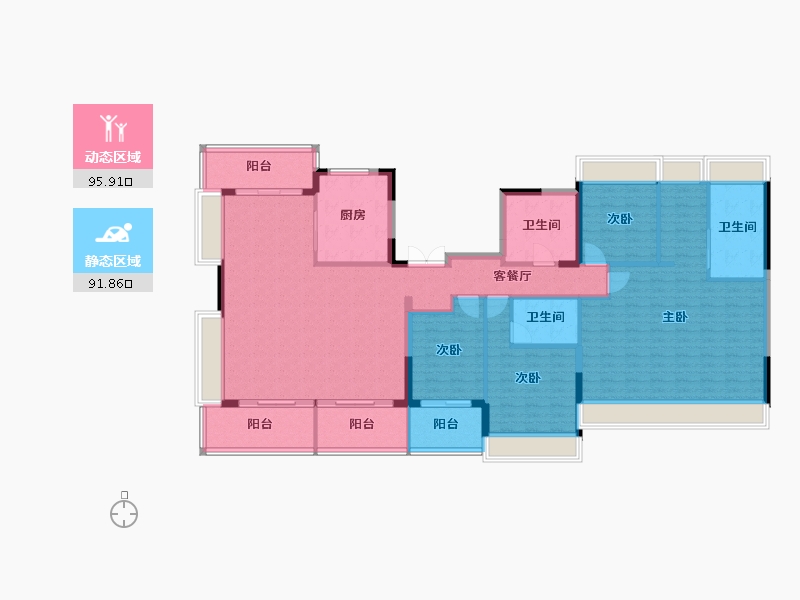 江苏省-扬州市-天璟融园-172.00-户型库-动静分区