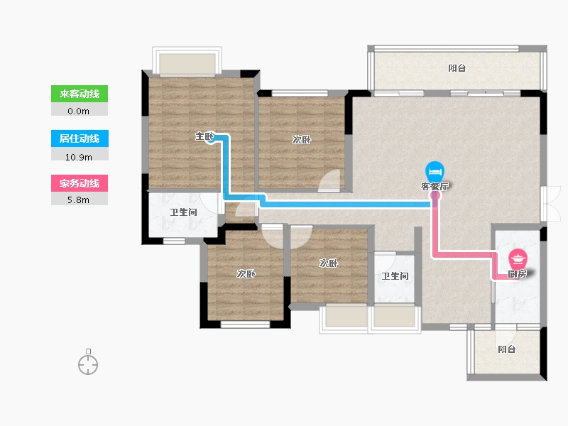 四川省-成都市-川网国际花园-114.85-户型库-动静线