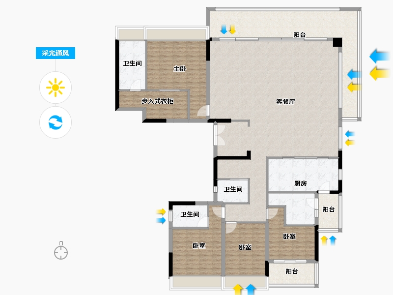 湖南省-郴州市-秀水怡城-222.27-户型库-采光通风