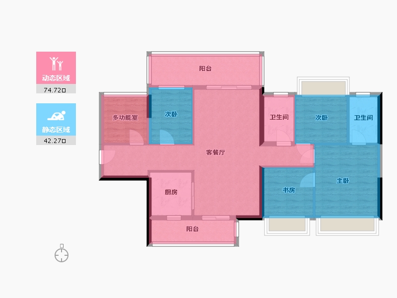 广西壮族自治区-南宁市-万丰江境-104.74-户型库-动静分区