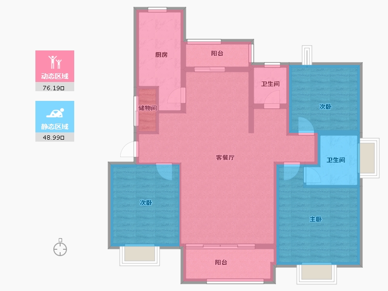 河南省-驻马店市-四季花城-112.69-户型库-动静分区