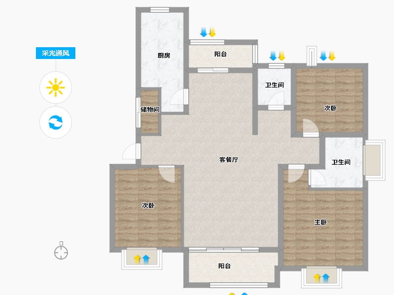 河南省-驻马店市-四季花城-112.69-户型库-采光通风