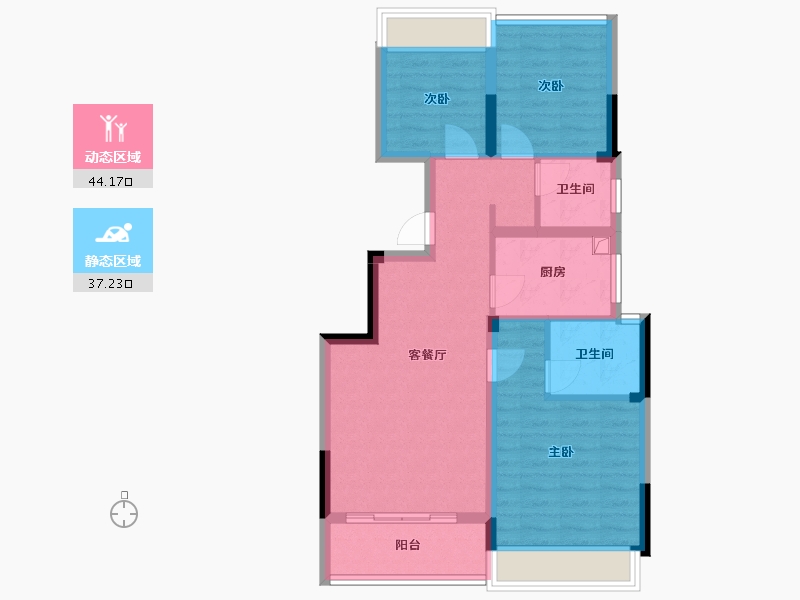 浙江省-杭州市-蓝城颐景玉兰-78.00-户型库-动静分区