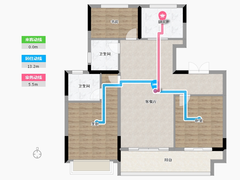 江苏省-常州市-碧桂园花溪源著-104.41-户型库-动静线