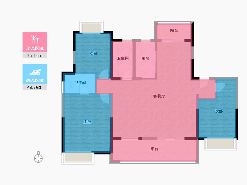 江苏省-镇江市-天地源·十里花园-114.77-户型库-动静分区