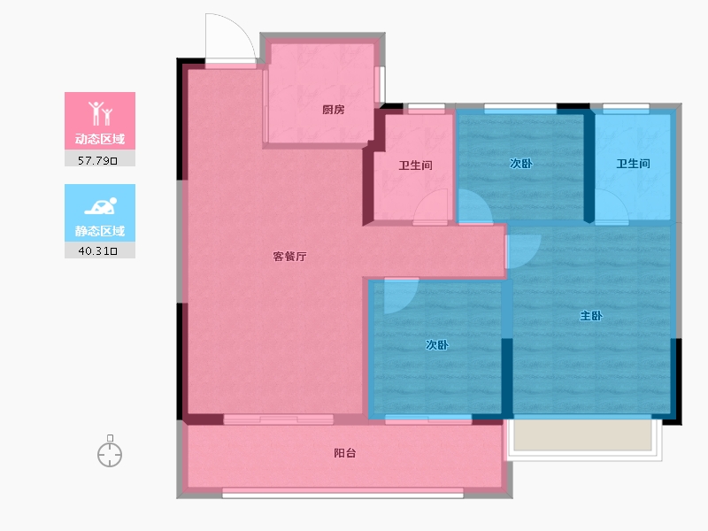 江苏省-淮安市-清河印-88.48-户型库-动静分区