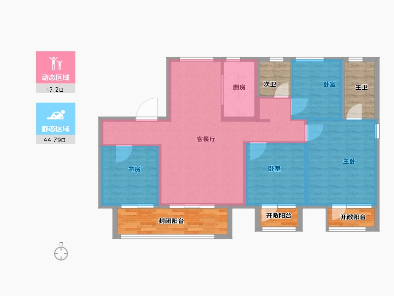 河北省-廊坊市-合生学府中央城-102.00-户型库-动静分区