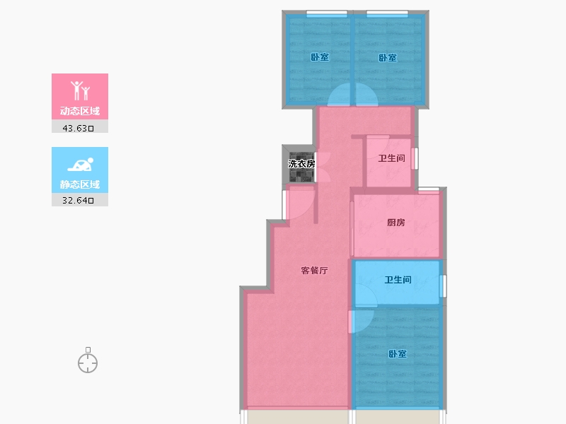 北京-北京市-越秀·天玥-69.15-户型库-动静分区