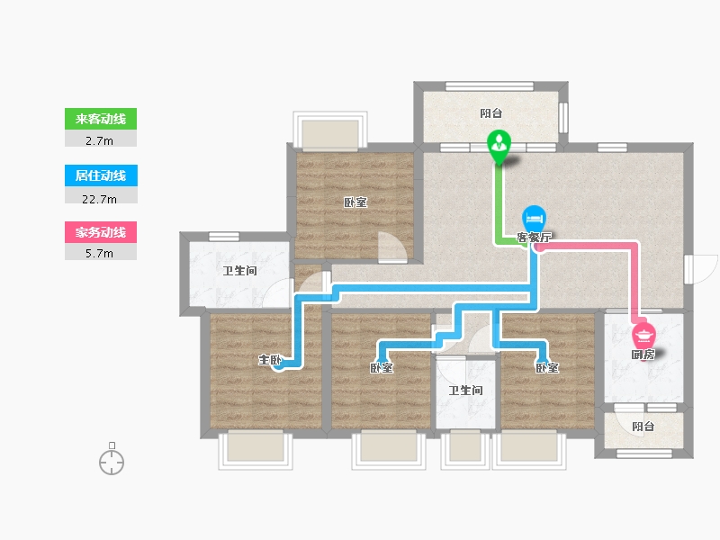 四川省-成都市-嘉裕第六洲林语台-98.40-户型库-动静线