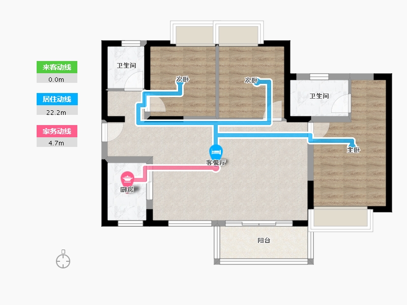 云南省-昆明市-佳兆业城市广场-79.86-户型库-动静线