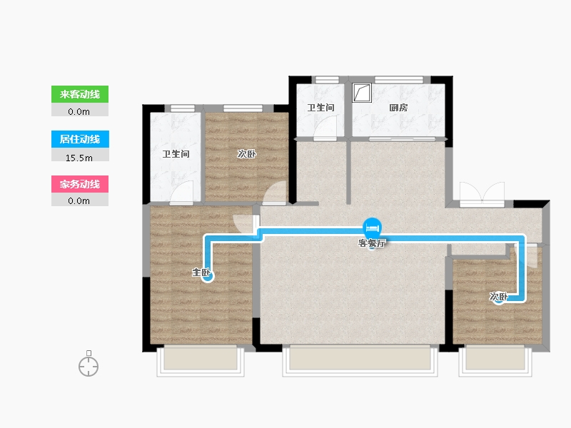 河北省-保定市-吾悦花园-101.67-户型库-动静线