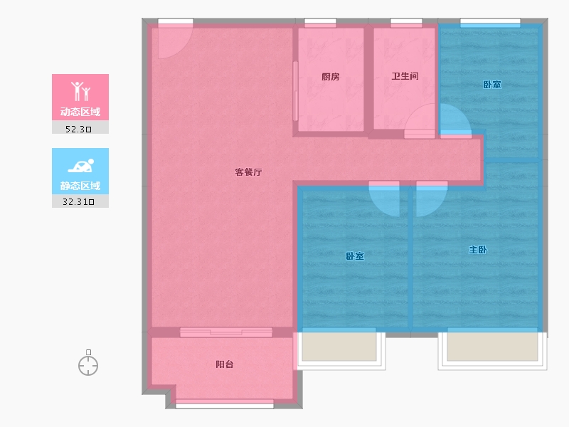 河北省-沧州市-保利拉菲公馆-75.97-户型库-动静分区