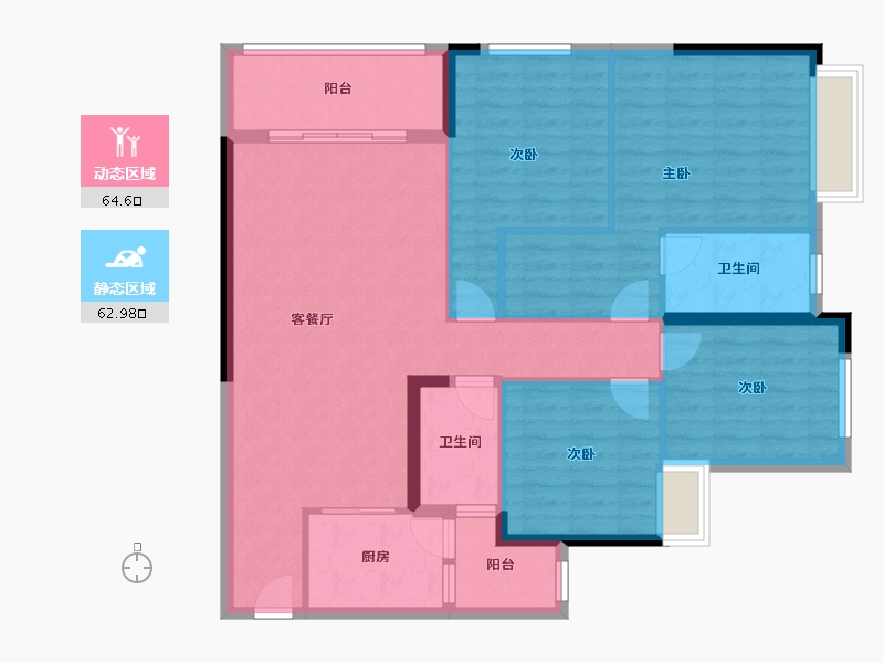 贵州省-黔南布依族苗族自治州-时代广场-113.50-户型库-动静分区