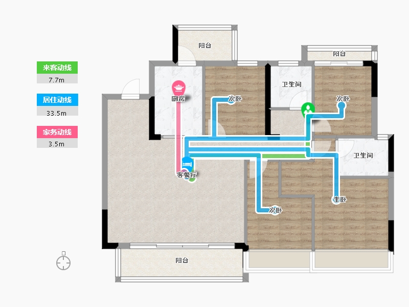 浙江省-杭州市-建发·云熙-106.40-户型库-动静线