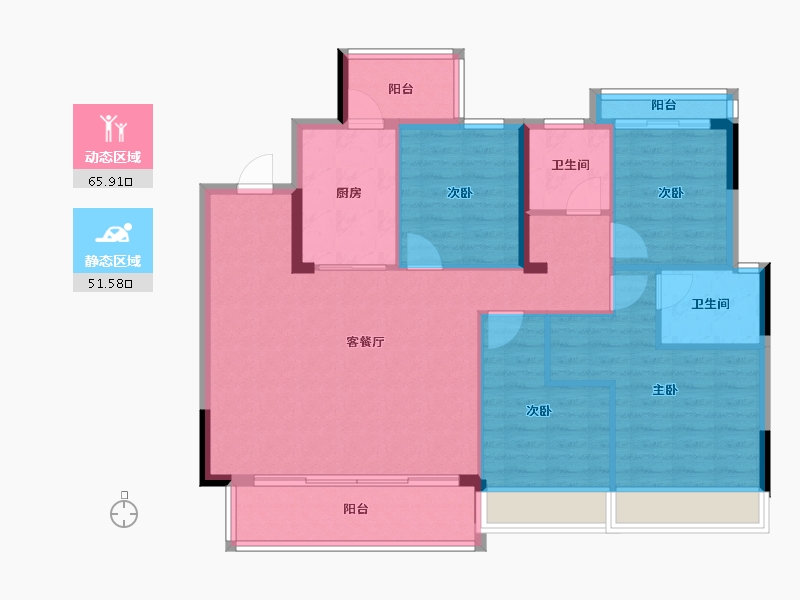 浙江省-杭州市-建发·云熙-106.40-户型库-动静分区