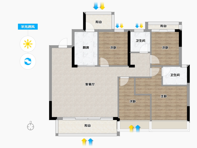 浙江省-杭州市-建发·云熙-106.40-户型库-采光通风