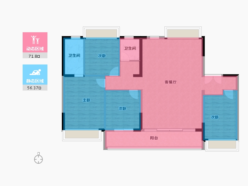 江苏省-扬州市-天璟融园-117.03-户型库-动静分区