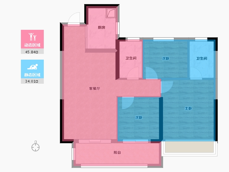 浙江省-丽水市-志城铂金时代家园-71.12-户型库-动静分区