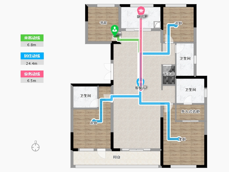 陕西省-西安市-大明宫紫檀府-150.00-户型库-动静线