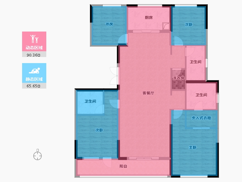 陕西省-西安市-大明宫紫檀府-150.00-户型库-动静分区